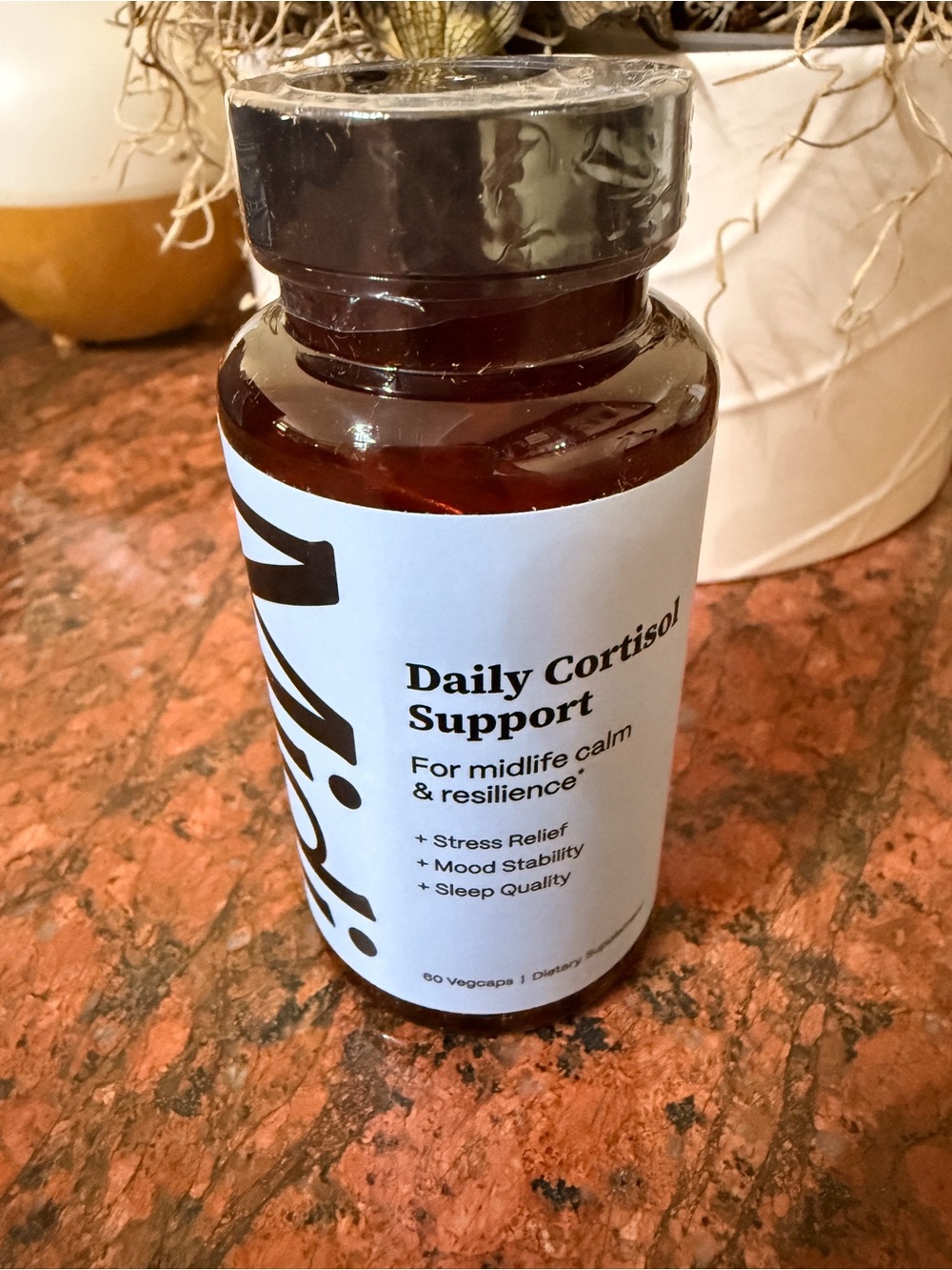 Daily Cortisol Support Supplement – White Bottle, Midlife Calm